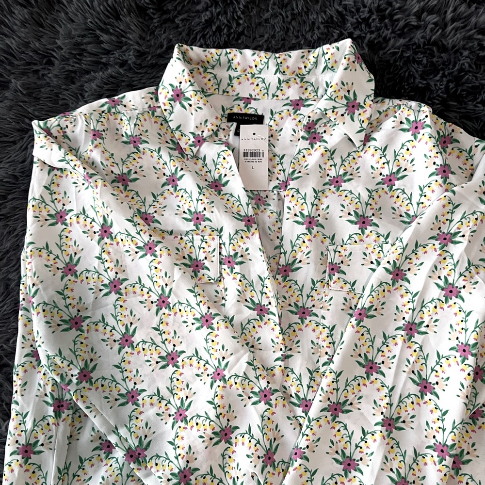 NWT Ann Taylor Floral Camp Shirt